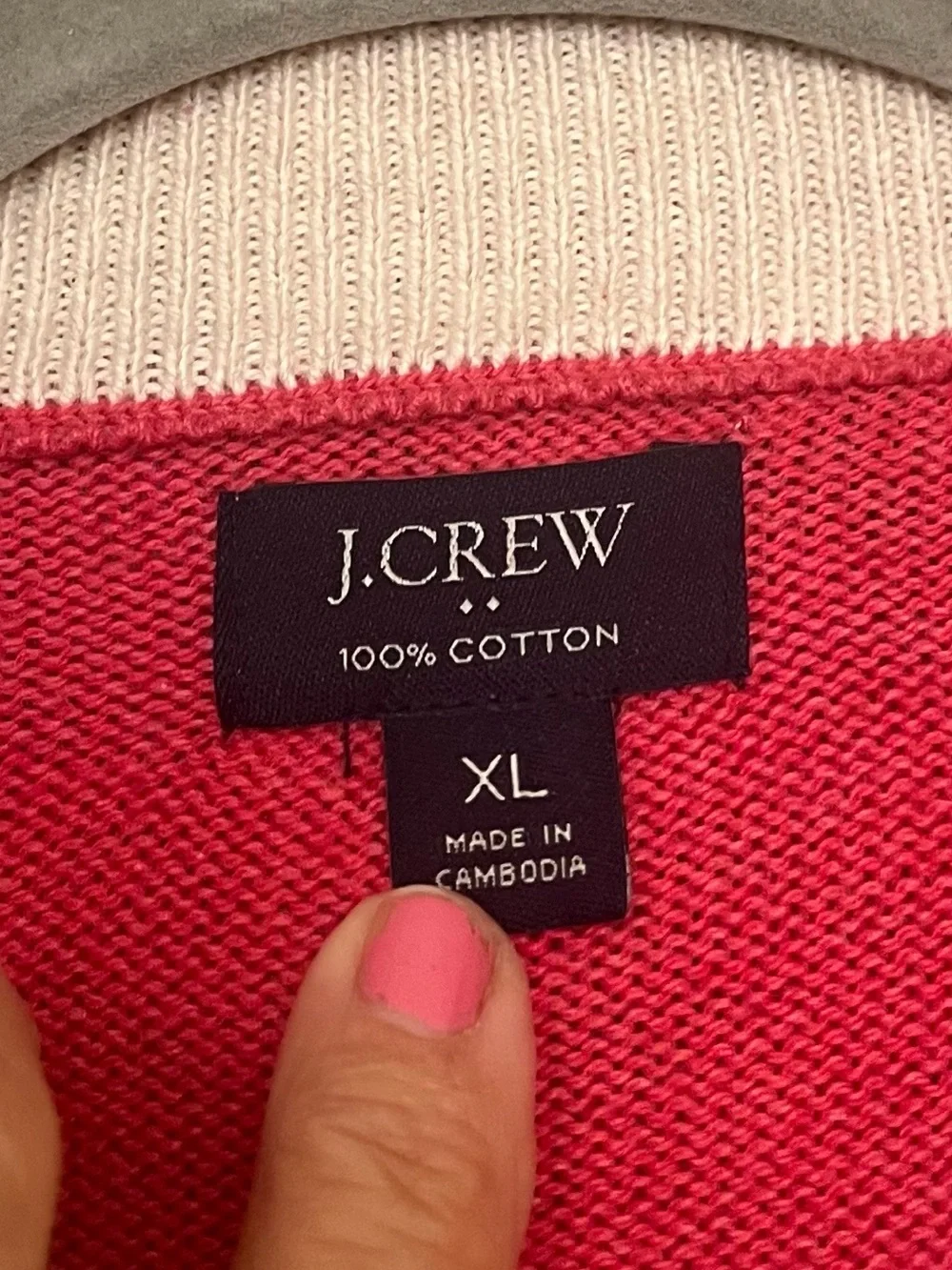 J. Crew Men’s Coral Red Zip-Neck Sweater Cotton excellent like new condition.
